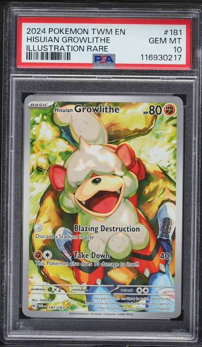 2024 #181 Hisuian Growlithe PSA 10 Twm EN-Twilight Masquerade Pokemon