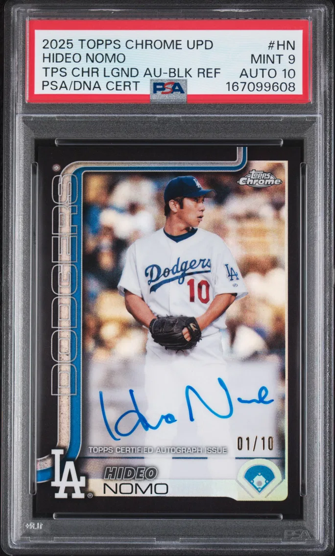2025 #HN Hideo Nomo PSA 9 Topps Chrome Update Topps Chrome Legends Autographs