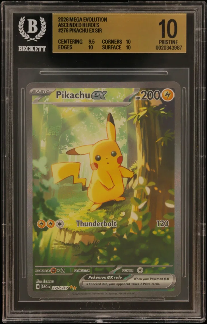 2026 #276 Pikachu ex SIR BGS 10 