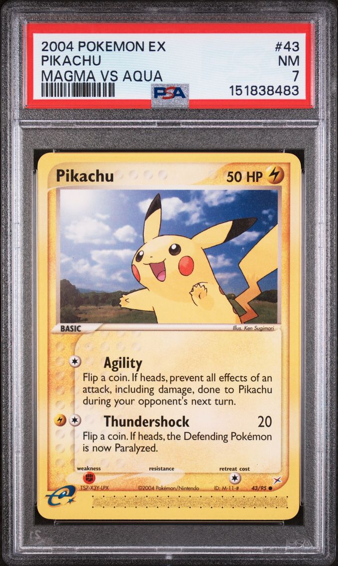 2004 #43 Pikachu PSA 7 EX Team Magma VS Team Aqua