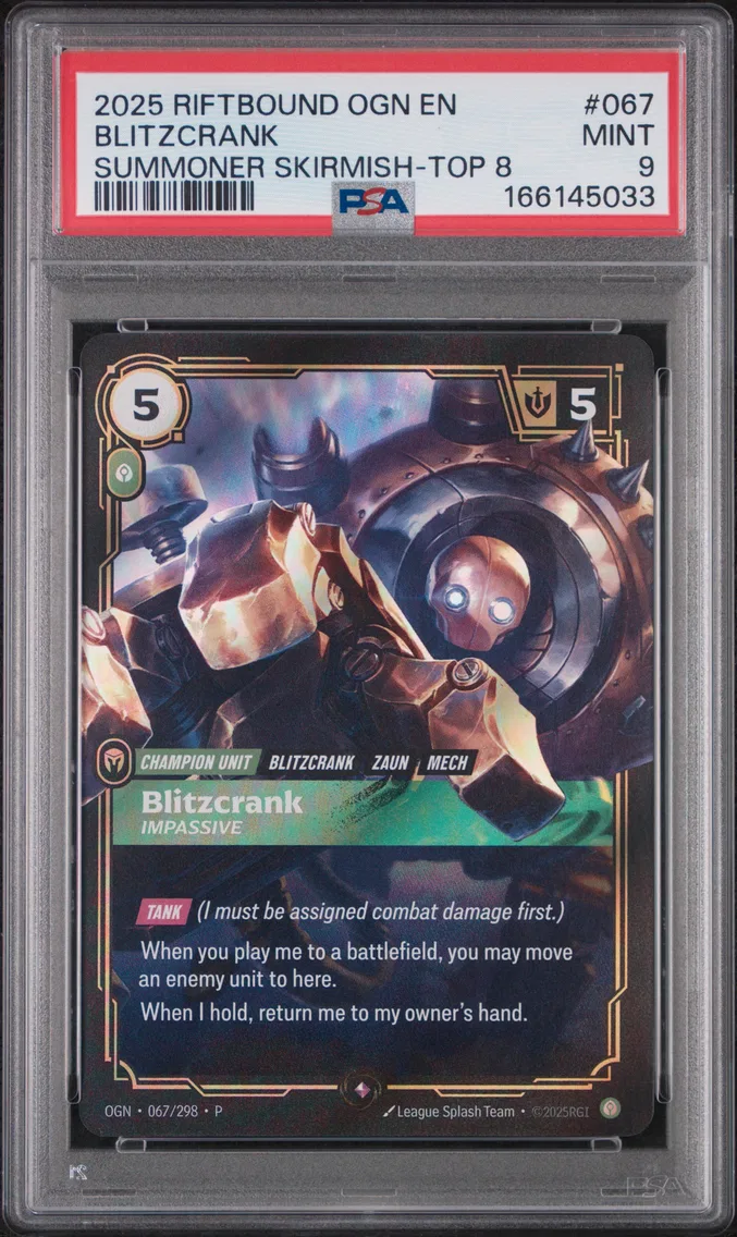 2025 #067 Blitzcrank - Impassive PSA 9 Riftbound: League of Legends Ogn-Origins