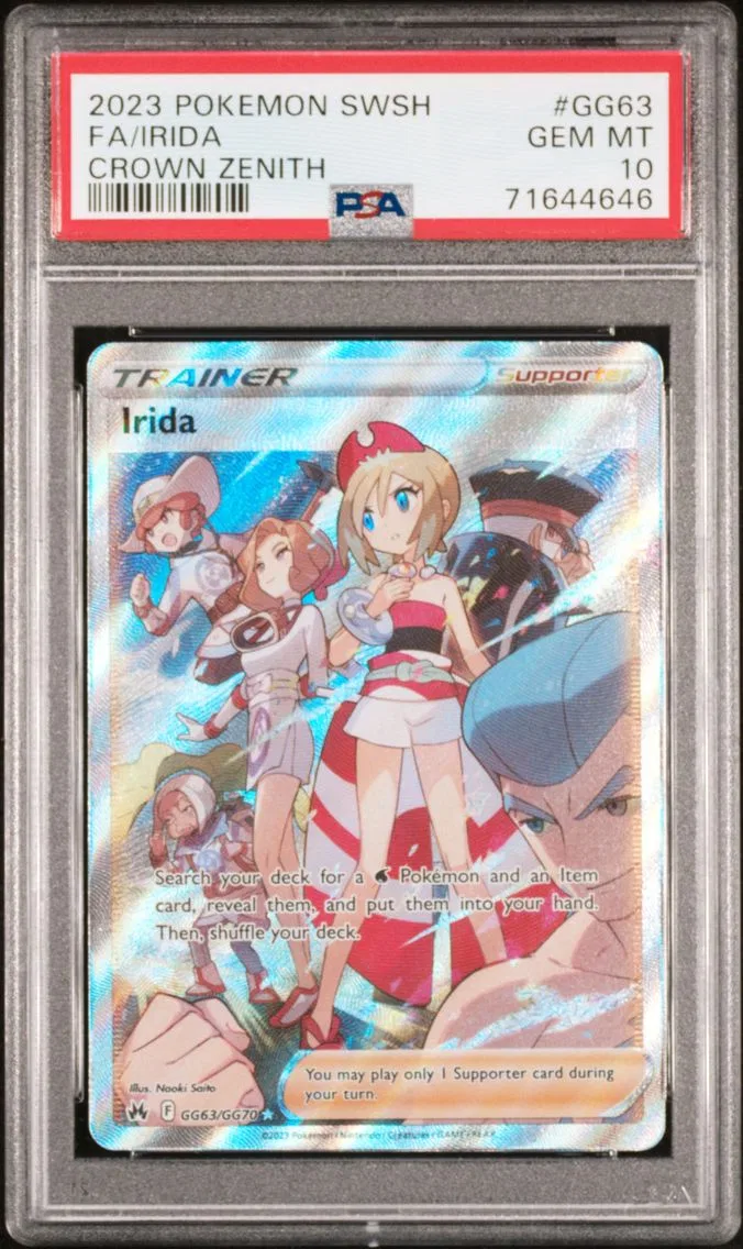 2023 #GG63 Full Art/Irida PSA 10 Sword and Shield Crown Zenith