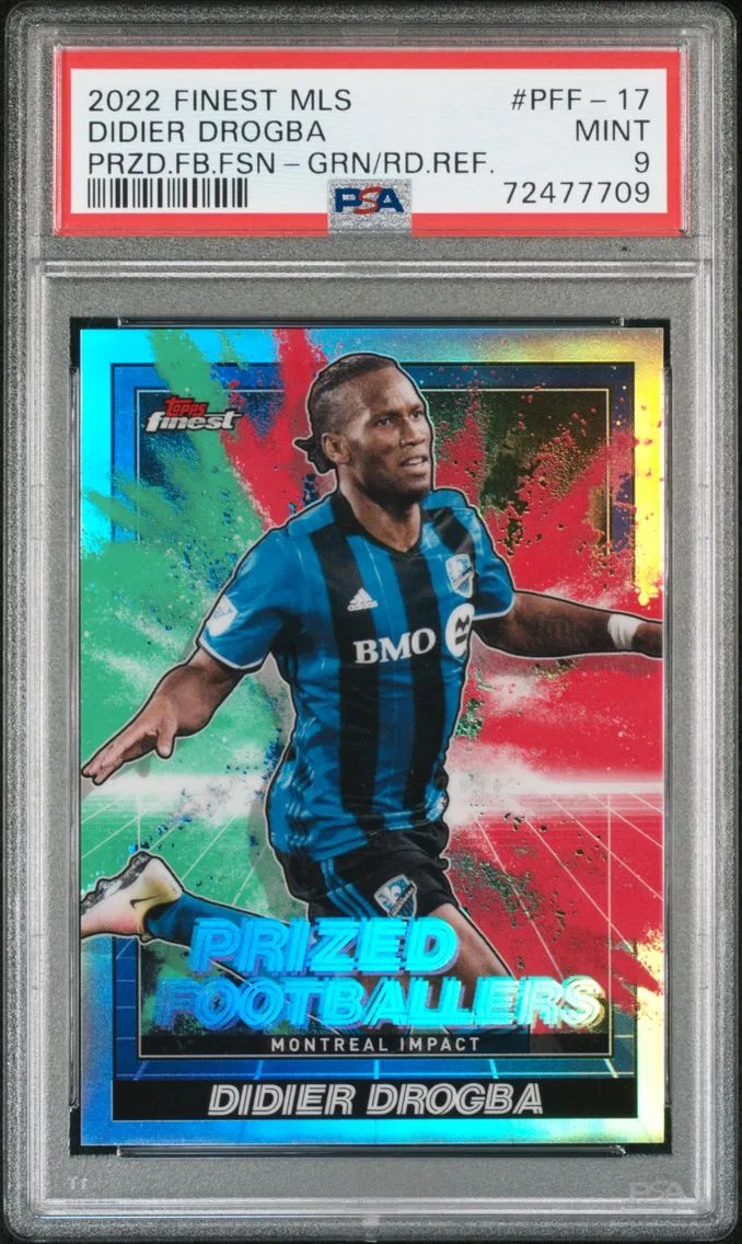2022 #PFF-17 Didier Drogba PSA 9 Topps Finest MLS Prized Footballers Fusion