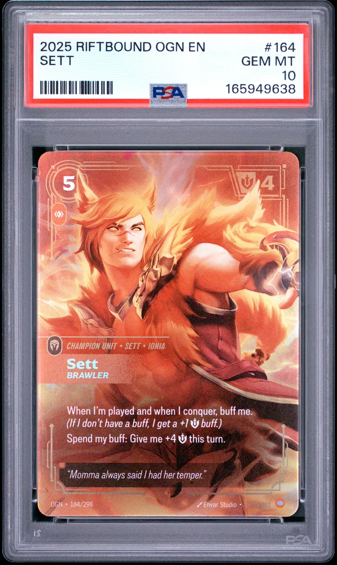 2025 #164 Sett - Brawler PSA 10 Riftbound: League of Legends Ogn-Origins