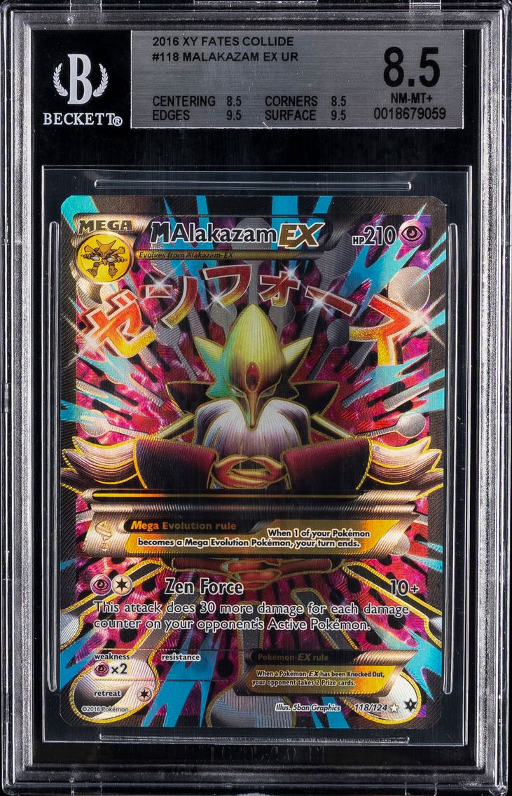 2016 #118 Full Art/M Alakazam EX BGS 8.5 XY Fates Collide Pokemon