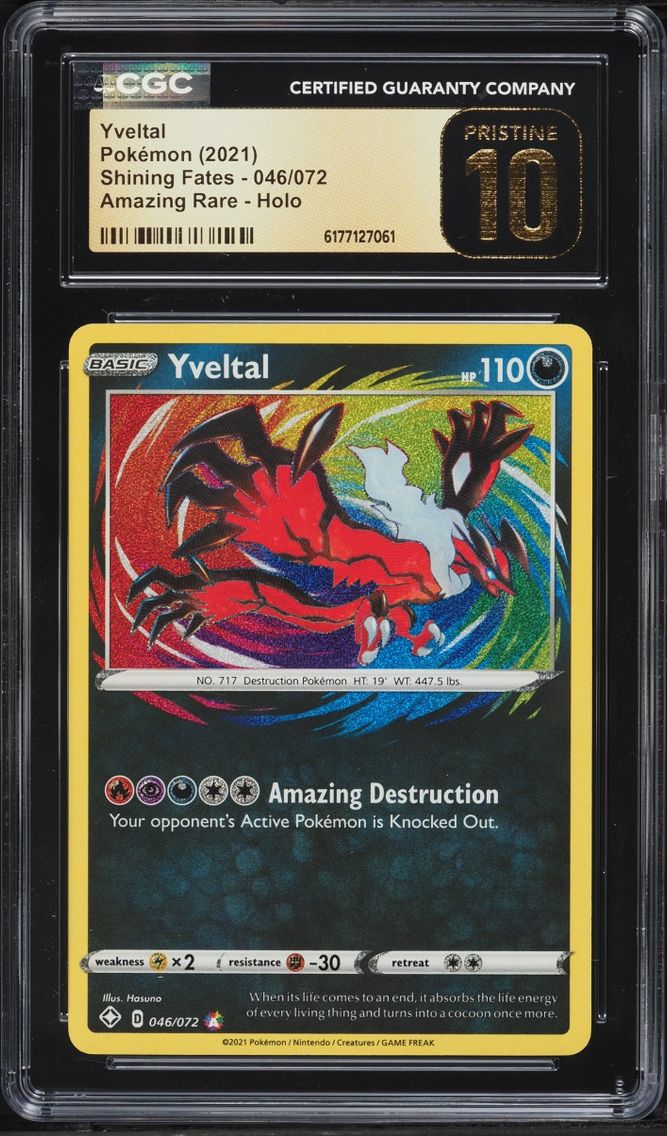 2021 Pokemon Sword & Shield Shining Fates Amazing Rare Yveltal #46 CGC 10 PRISTINE