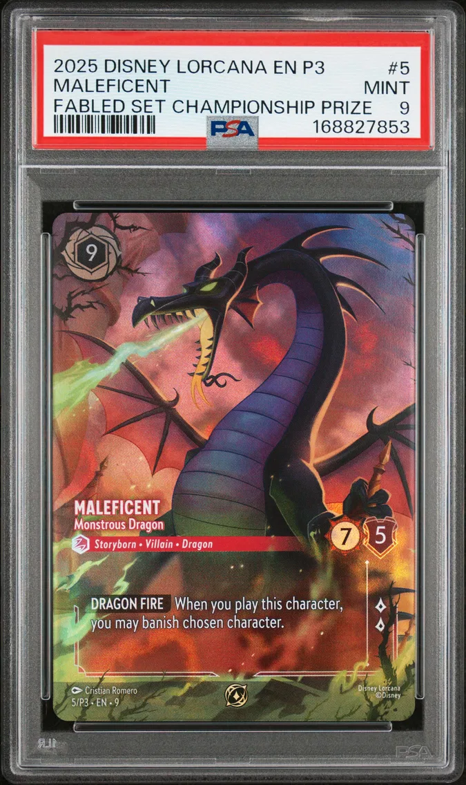2025 #5 Maleficent - Monstrous Dragon PSA 9 Disney Lorcana EN P3-Promo
