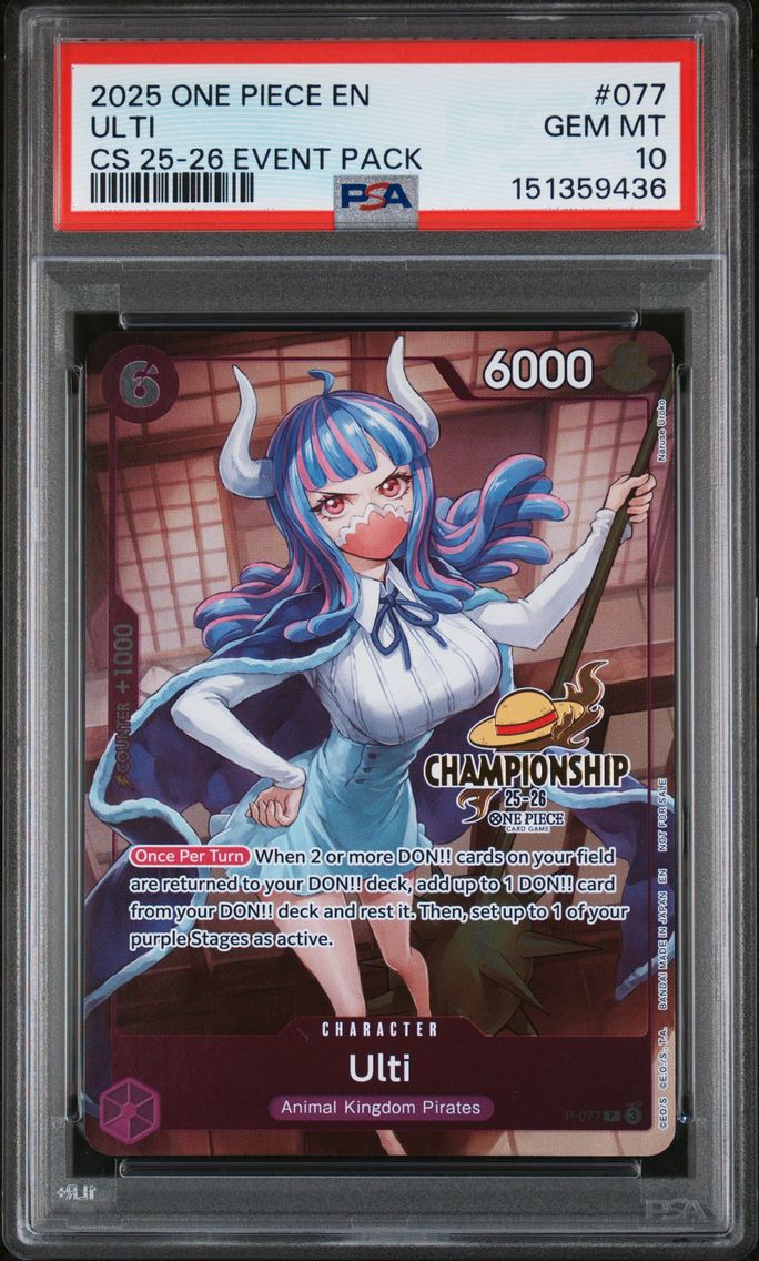 2025 #077 Ulti PSA 10 One Piece Championship 2025-26 Event Pack