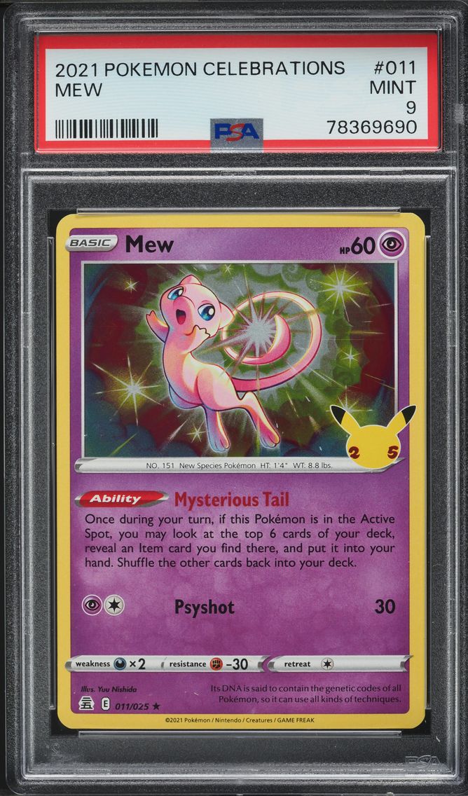 2021 #11 SWORD & SHIELD CELEBRATIONS MEW PSA 9 POKEMON