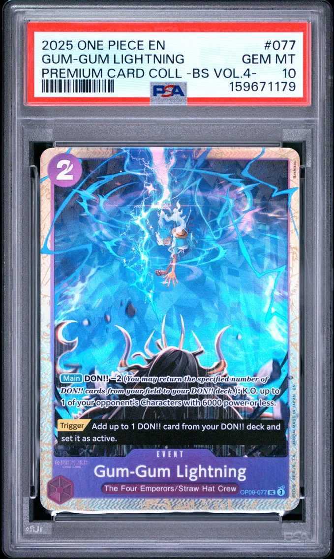 2025 #077 Gum-Gum Lightning PSA 10 One Piece Premium Card Collection -Best Selection Vol.4 -