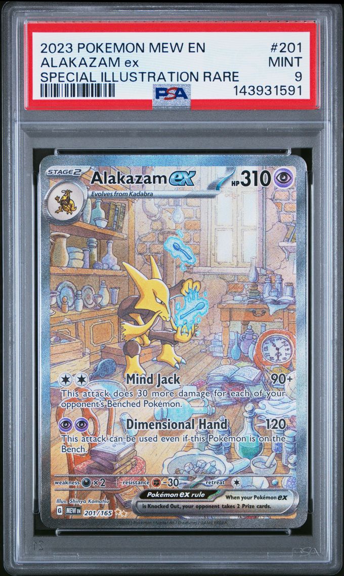 2023 #201 Alakazam EX PSA 9 Mew EN-151