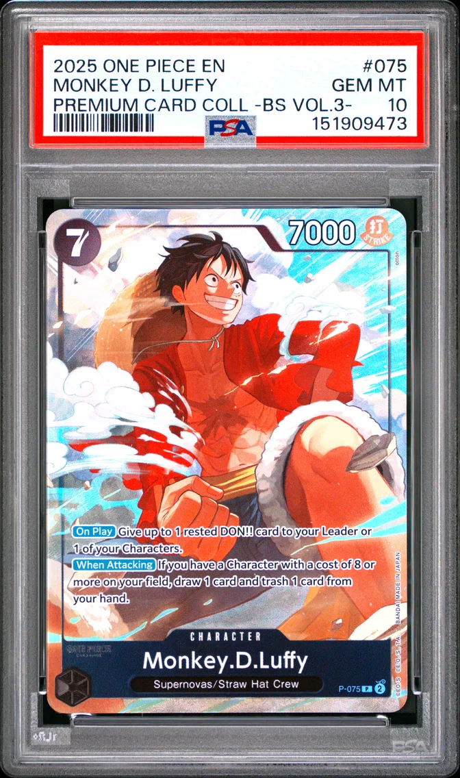 2025 #075 Monkey D. Luffy PSA 10 One Piece Premium Card Collection -Best Selection Vol.3-
