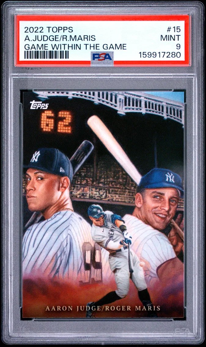2022 #15 Aaron Judge/Roger Maris PSA 9 Topps Game Within the Game
