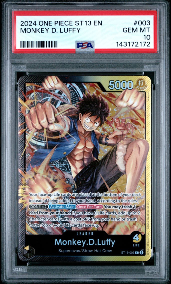 2024 #003 Monkey D. Luffy PSA 10 Ultra Deck ST13-the Three Brothers One Piece