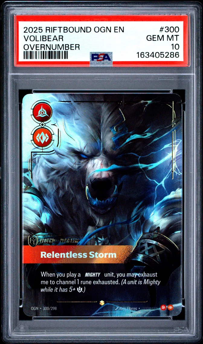 2025 #300 Volibear - Relentless Storm PSA 10 Riftbound: League of Legends Ogn-Origins