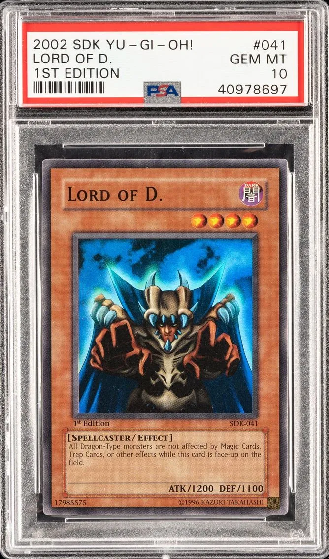 2002 YU-GI-OH STARTER DECK: KAIBA 1ST EDITION LORD OF D. SDK-041 PSA 10