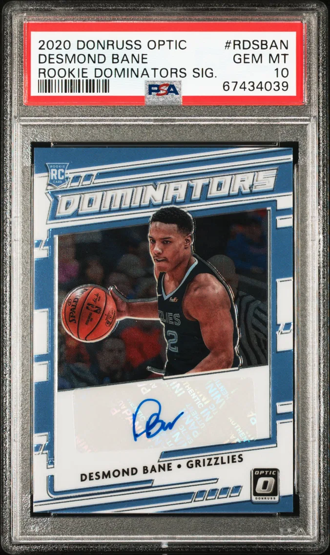 2020 #RDSBAN Desmond Bane PSA 10 Panini Donruss Optic Rookie Dominators Signatures