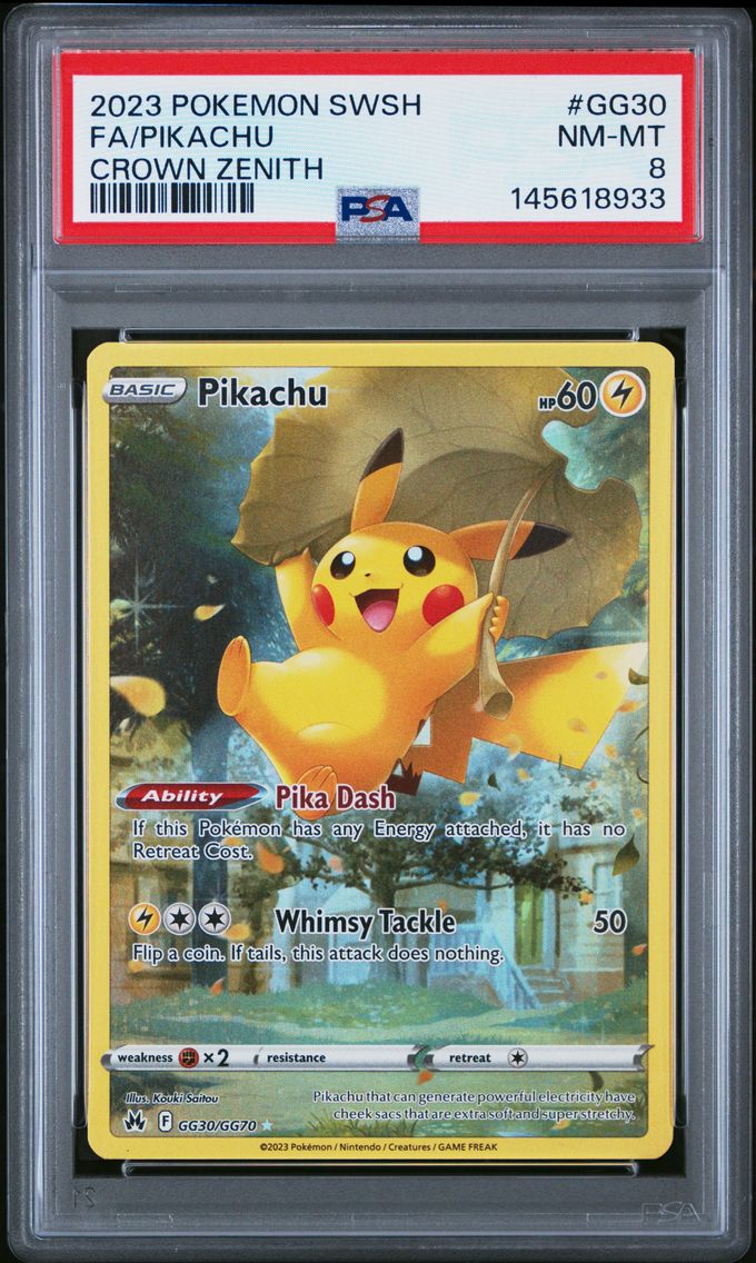 2023 #GG30 Full Art/Pikachu PSA 8 Sword and Shield Crown Zenith Pokemon