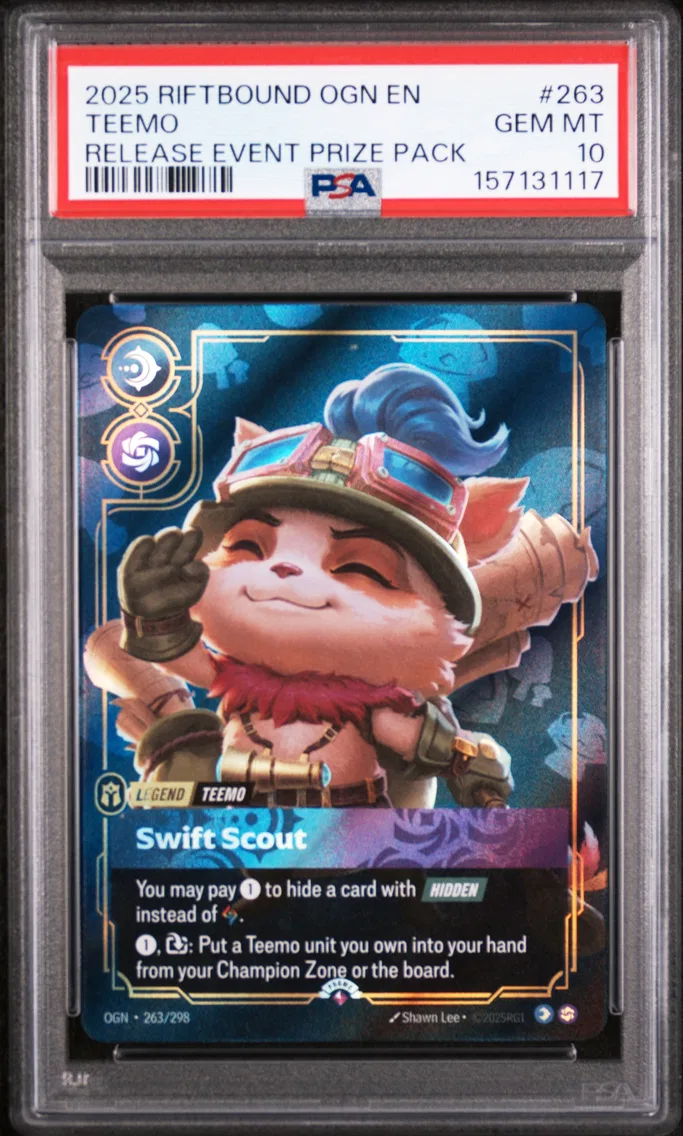 2025 #263 Teemo - Swift Scout PSA 10 Riftbound: League of Legends Ogn-Origins