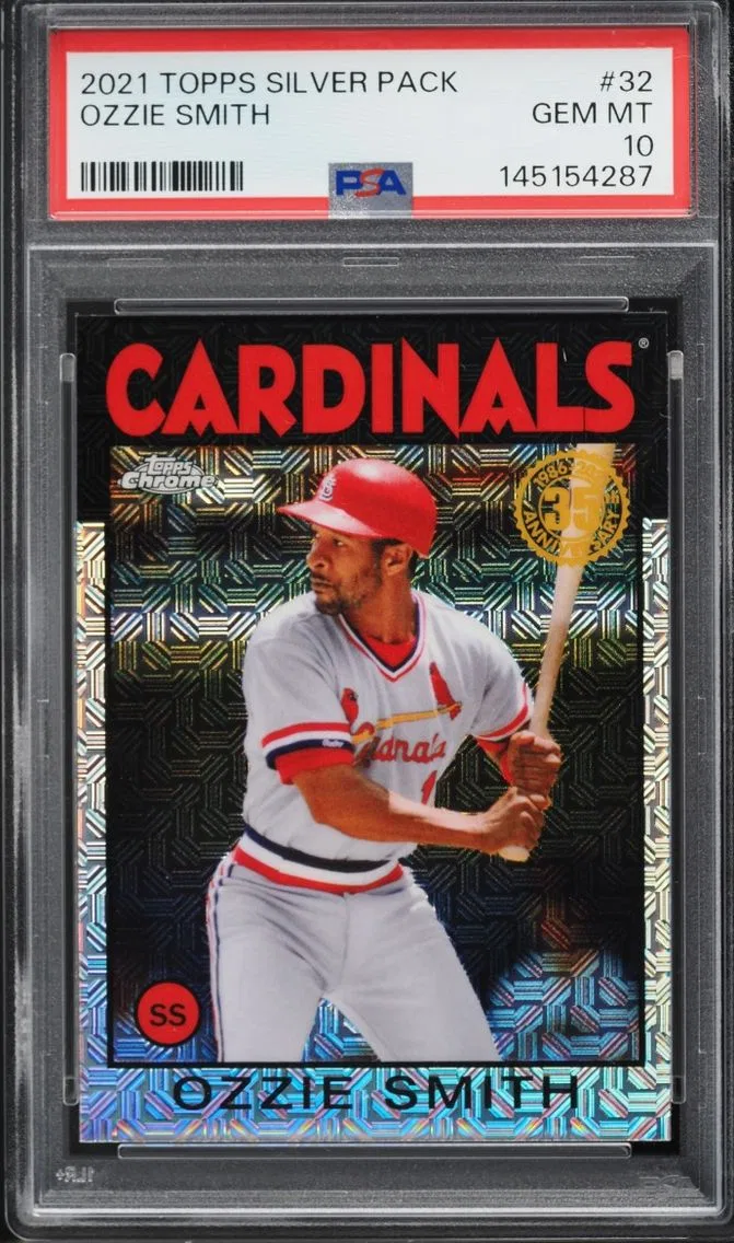2021 #32 Ozzie Smith PSA 10 Topps Chrome Silver Pack '86 Promo