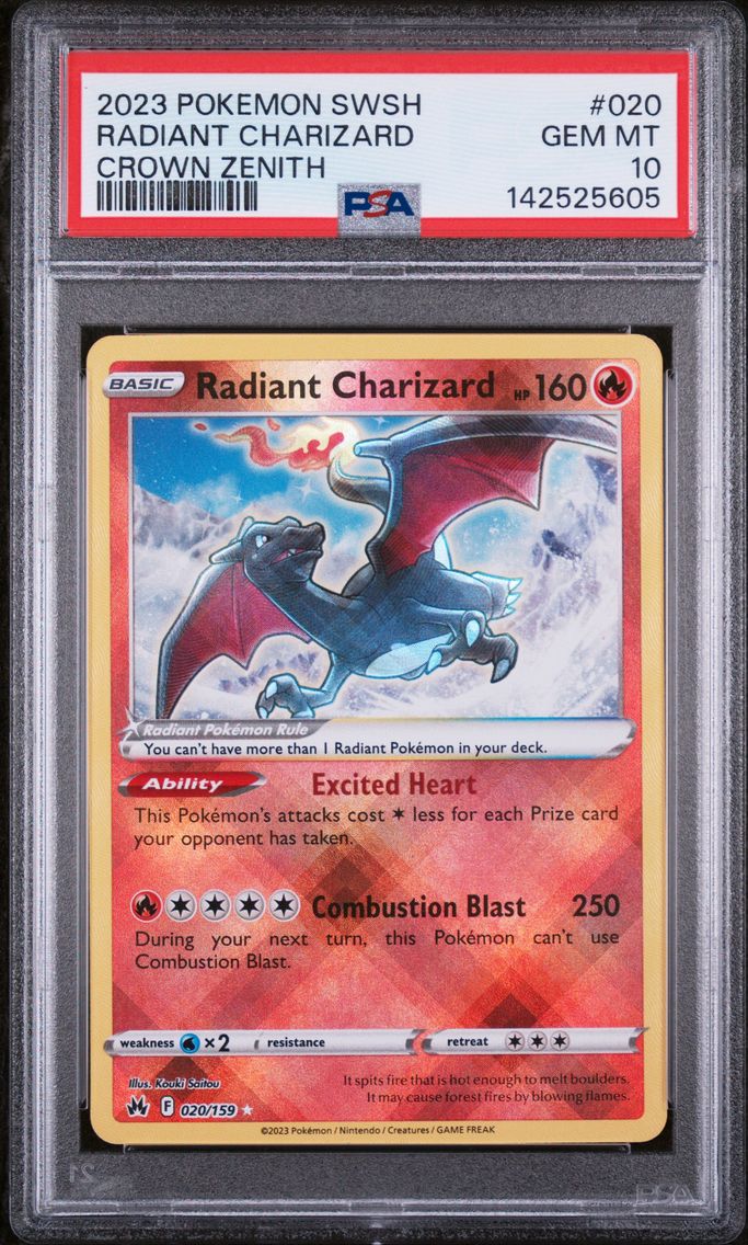 2023 #020 Radiant Charizard PSA 10 Sword and Shield Crown Zenith