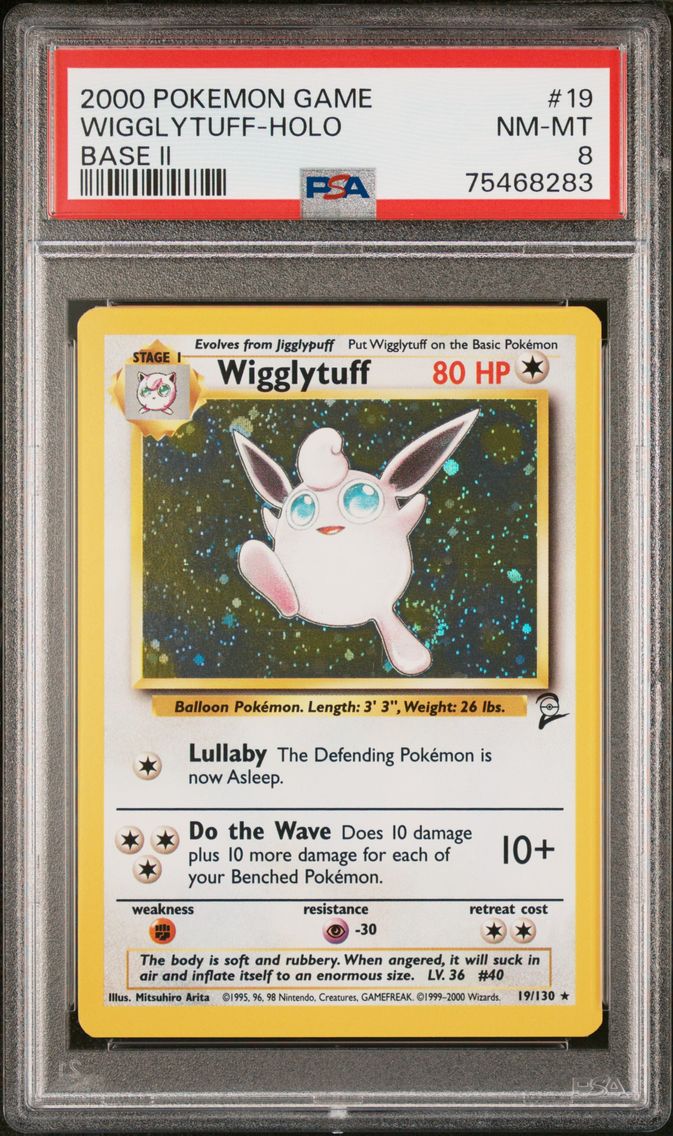 2000 #19 Wigglytuff-Holo PSA 8 Game Base II Pokemon