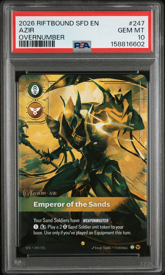2026 #247 Azir - Emperor of the Sands PSA 10 Riftbound: League of Legends Sfd-Spiritforged