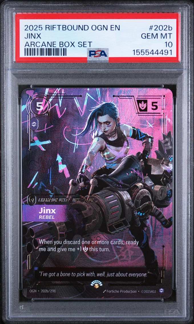 2025 #202b Jinx - Rebel PSA 10 Riftbound: League of Legends Ogn-Origins