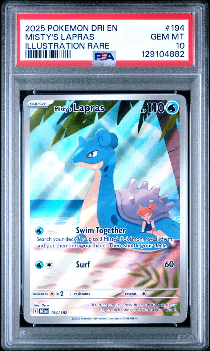 2025 #194 Misty's Lapras PSA 10 