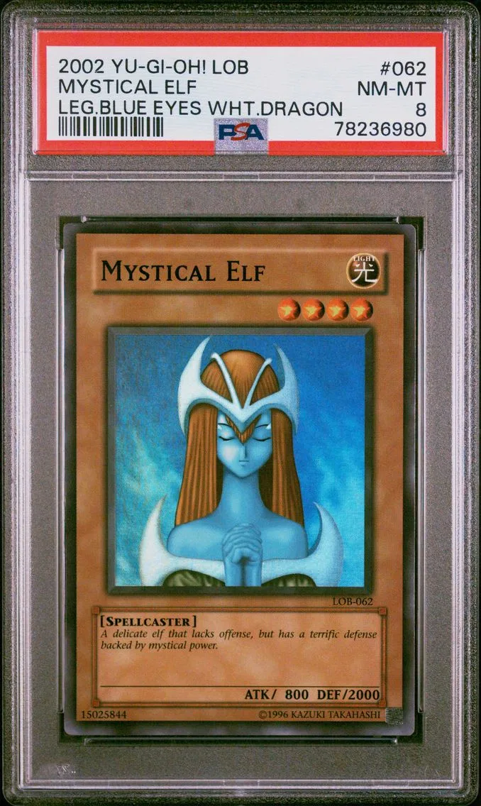 2002 #062 Mystical Elf PSA 8 YU-GI-Oh! Lob-Legend of Blue Eyes White Dragon