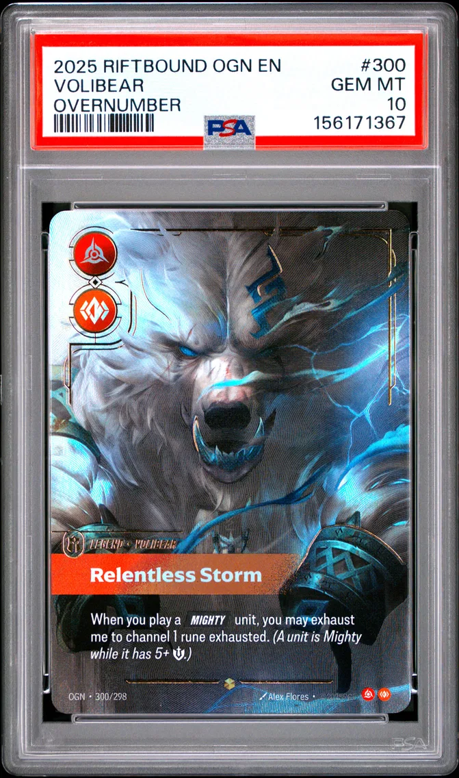 2025 #300 Volibear - Relentless Storm PSA 10 Riftbound: League of Legends Ogn-Origins