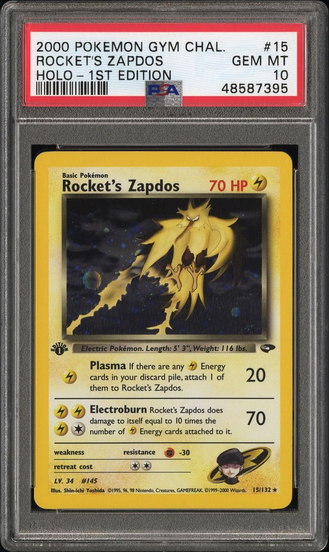 2000 #15 Rocket's Zapdos PSA 10 