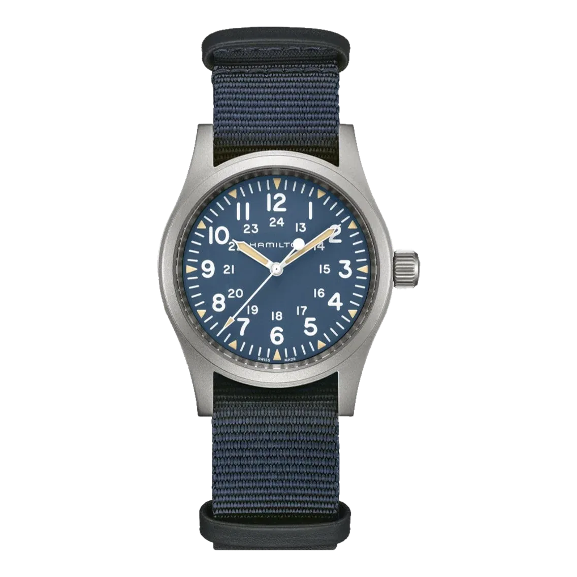Hamilton Khaki Field Mechanical 38mm - Blue on Textile Strap