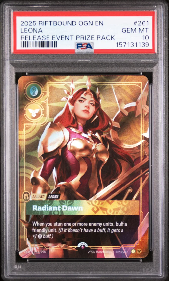 2025 #261 Leona - Radiant Dawn PSA 10 Riftbound: League of Legends Ogn-Origins
