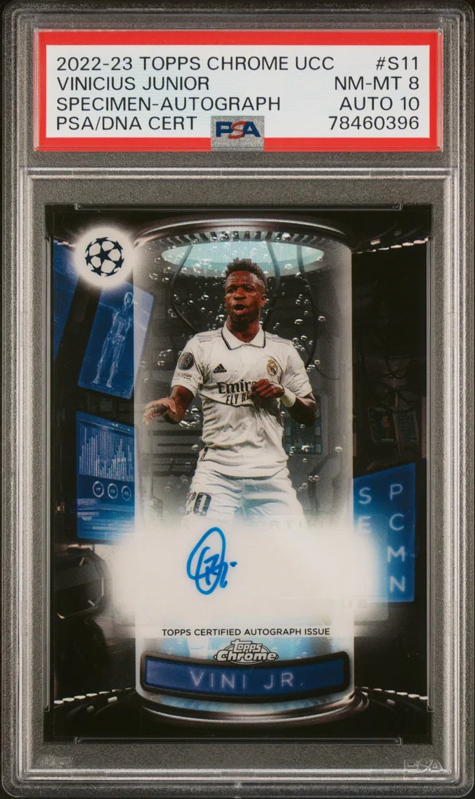 2022 #S11 Vini Jr. PSA 8 Topps Chrome UEFA Club Competitions Specimen
