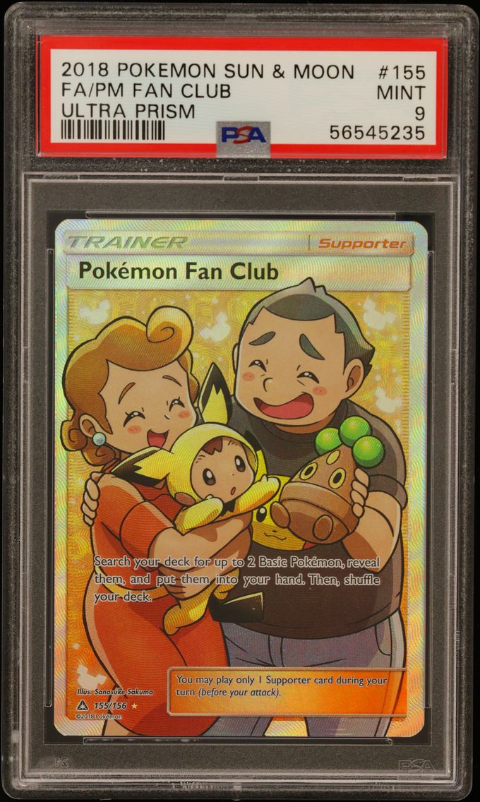 2018 #155 Full Art/Pokemon Fan Club PSA 9 Sun & Moon Ultra Prism