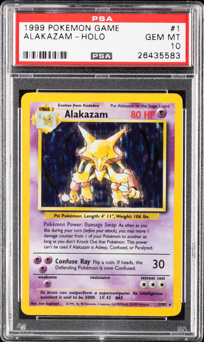 1999 #1 Alakazam-Holo PSA 10 Game Pokemon