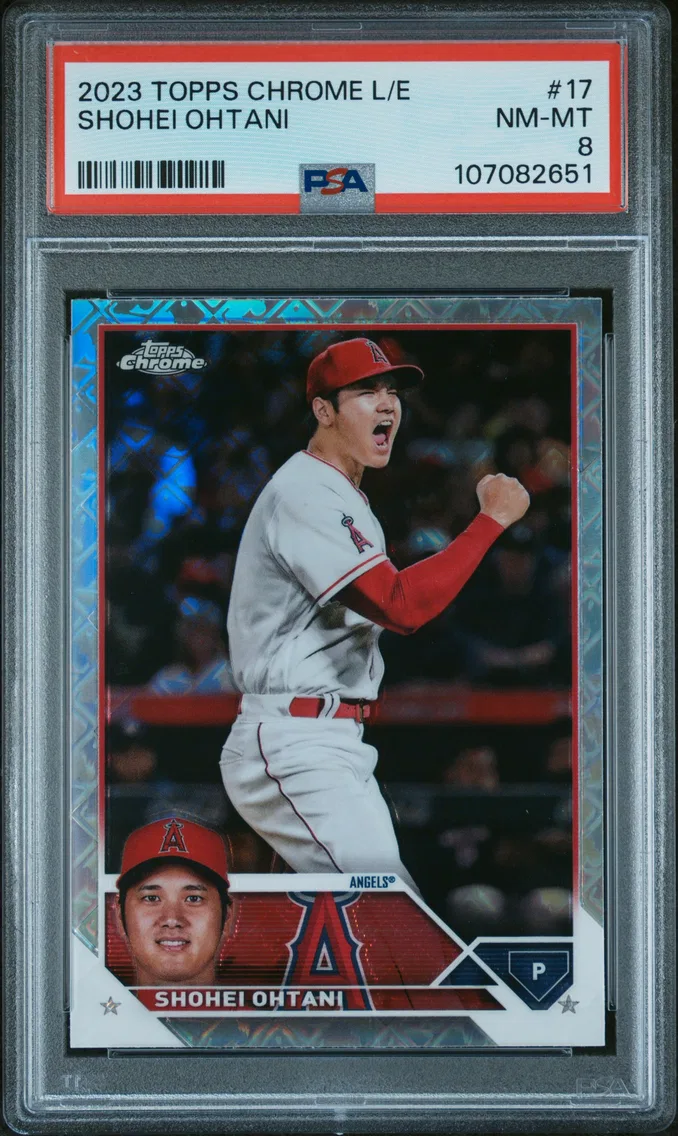 2023 #17 SHOHEI OHTANI PSA 8 Topps Chrome Logofractor Edition