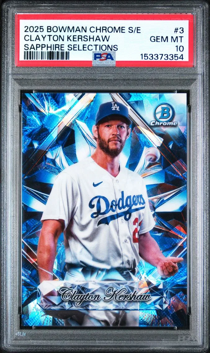2025 #3 Clayton Kershaw PSA 10 Bowman Chrome Sapphire Edition Sapphire Selections