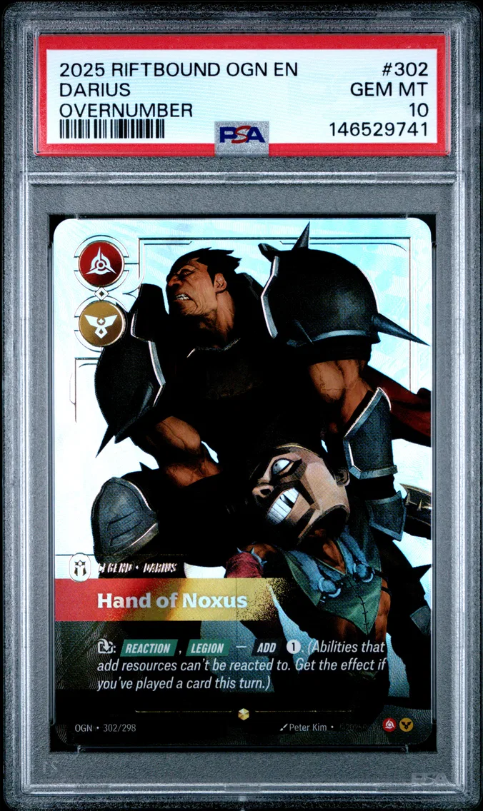 2025 #302 Darius - Hand of Noxus PSA 10 Riftbound: League of Legends Ogn-Origins