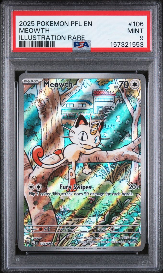 2025 #106 Meowth PSA 9 Pfl EN-Phantasmal Flames
