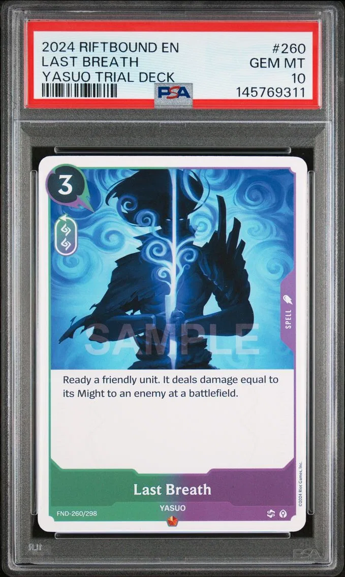 2024 #260 Last Breath PSA 10 Riftbound: League of Legends Yasuo Trial Deck