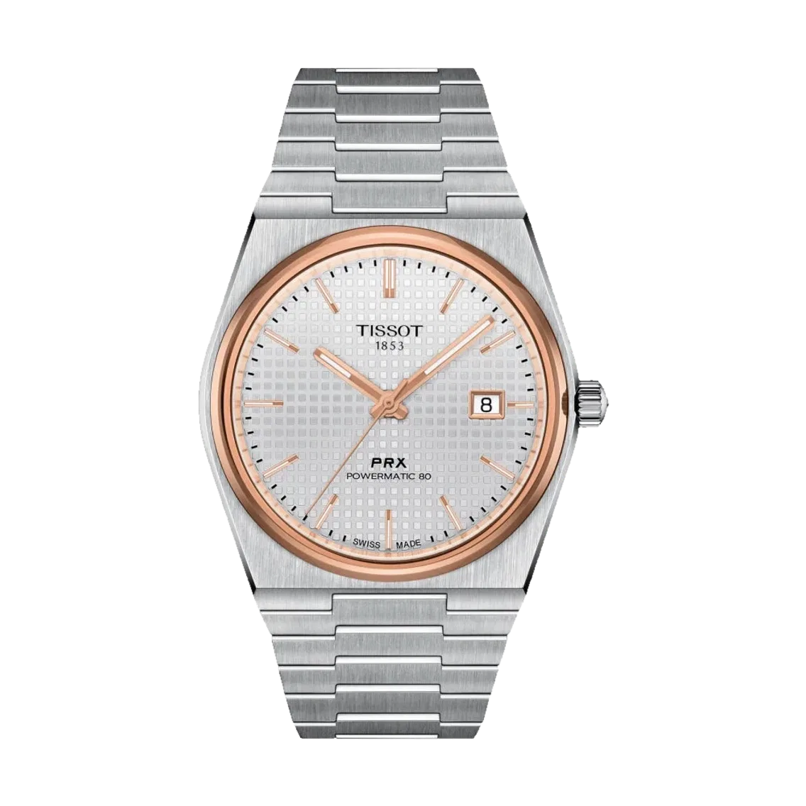 Tissot PRX Automatic Powermatic 80 Rose Gold 40mm - Silver on Bracelet
