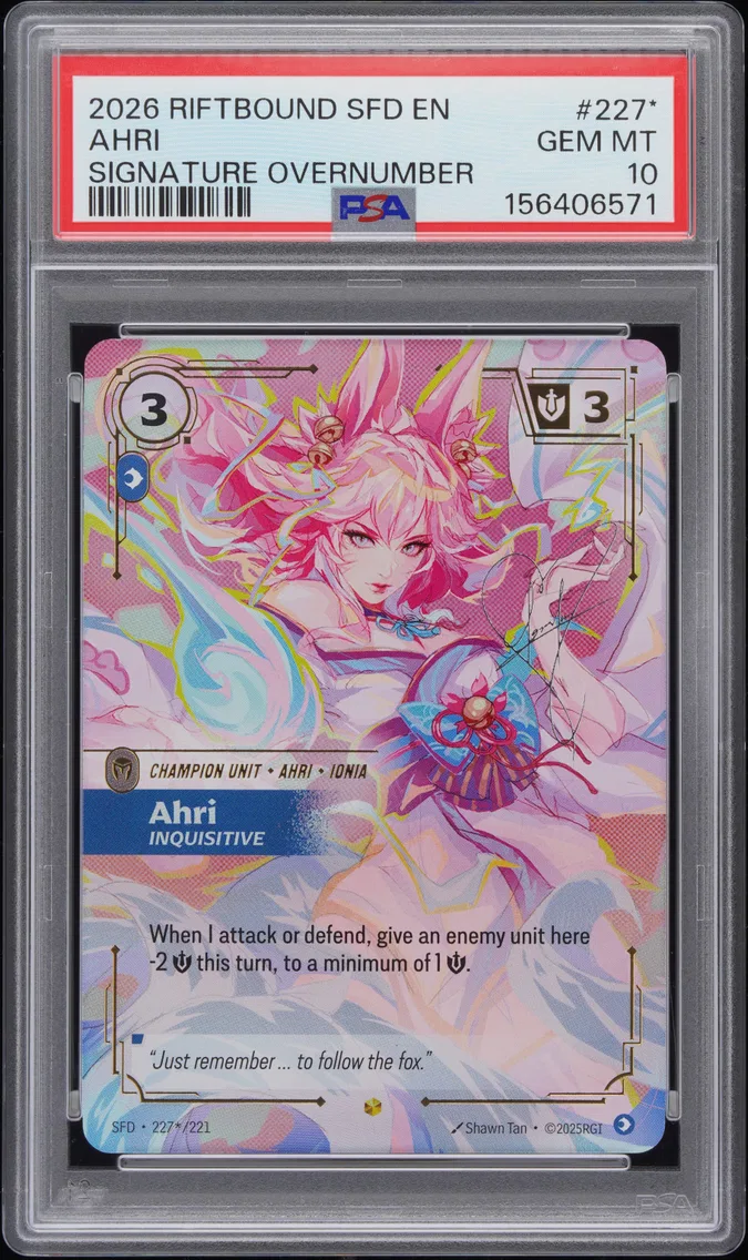 2026 #227* Ahri - Inquisitive PSA 10 Riftbound: League of Legends Sfd-Spiritforged