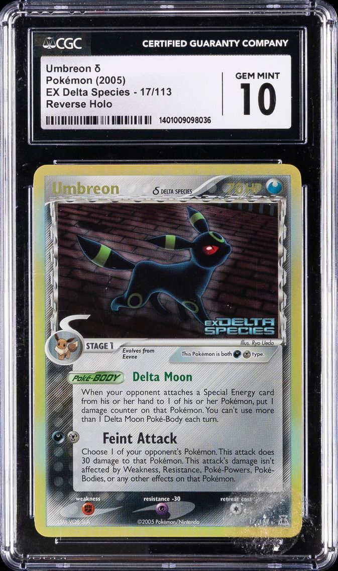 2005 #17 Umbreon-Reverse Foil CGC 10 EX Delta Species Pokemon