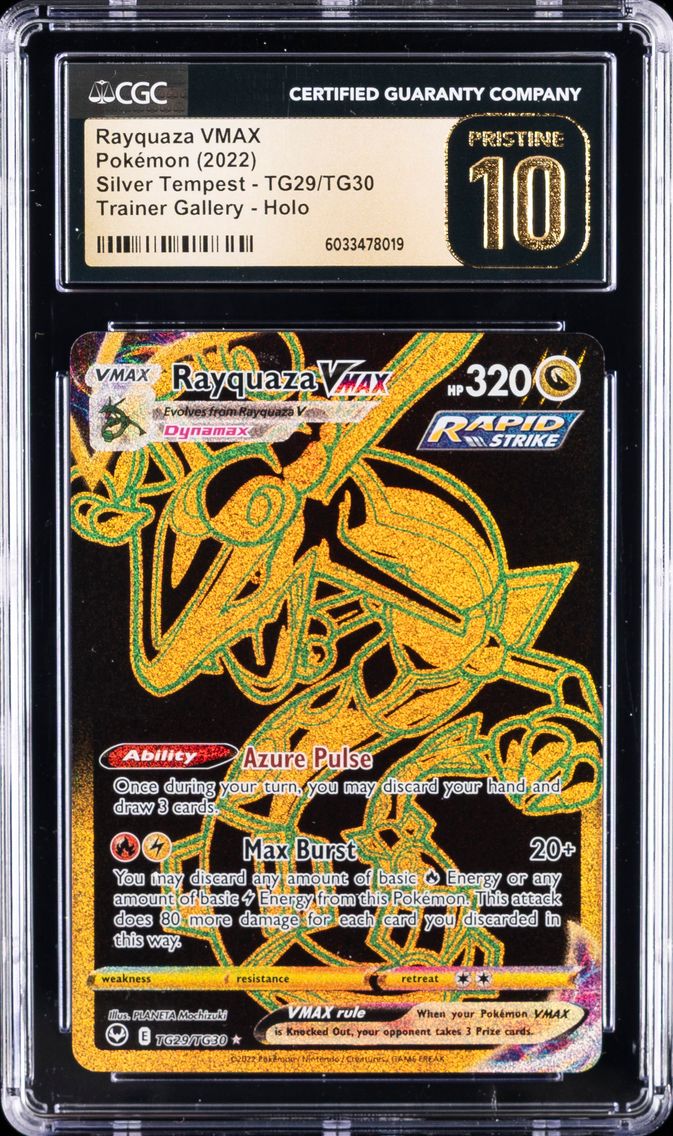 2022 #TG29 Rayquaza VMAX CGC 10 Pristine Silver Tempest POKEMON