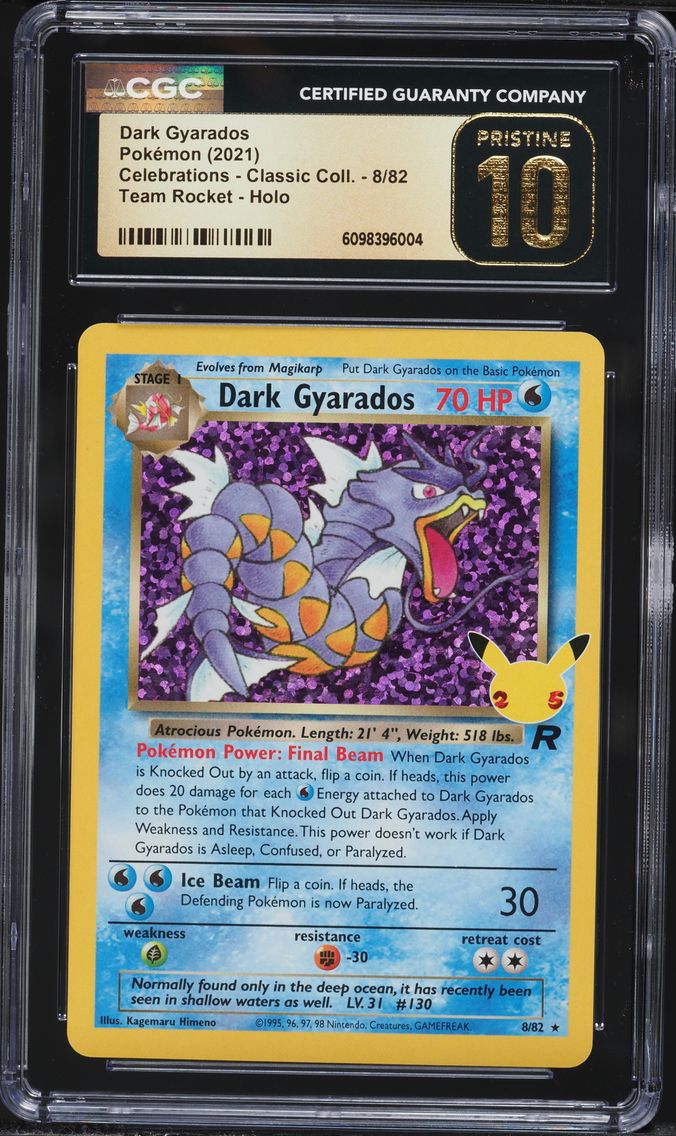 2021 #8 Dark Gyarados-Holo CGC 10 Pristine Celebrations Classic Collection Pokemon