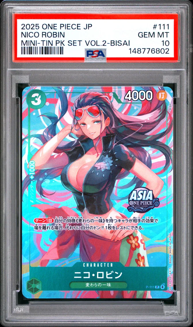 2025 #111 Nico Robin PSA 10 One Piece Japanese Mini-Tin Pack Set Vol.2
