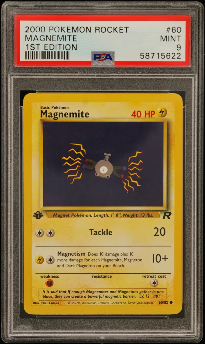 2000 #60 Magnemite 1st Edition PSA 9 Rocket