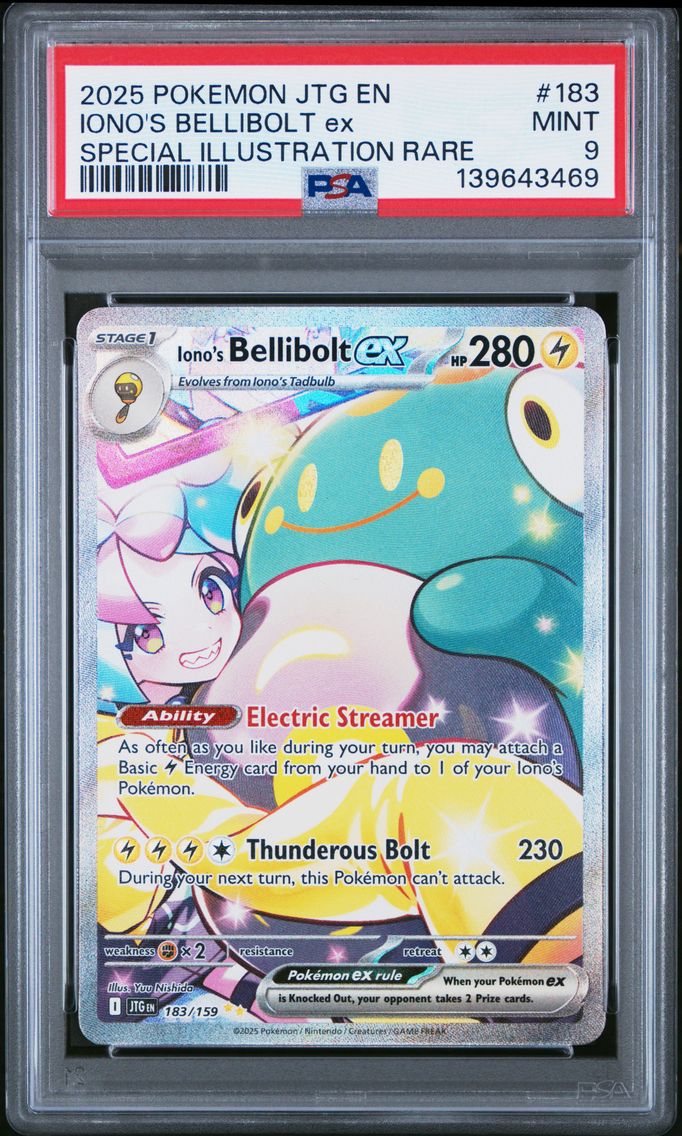 2025 #183 Iono's Bellibolt EX Special Illustration Rare PSA 9 Jtg EN-Journey Together Pokemon
